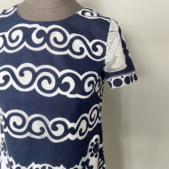 NWT J. Crew Navy Shift Ornate Lace Short Dress - Picture 3 of 11